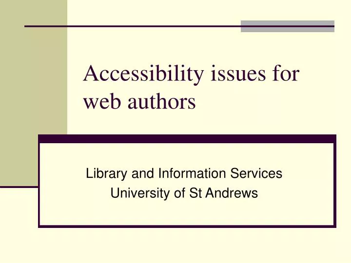 accessibility issues for web authors