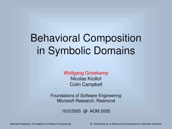 behavioral composition in symbolic domains