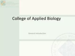 College of Applied Biology