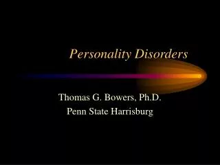 Personality Disorders