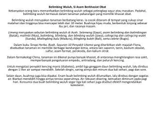 Belimbing Wuluh, Si Asam Berkhasiat Obat