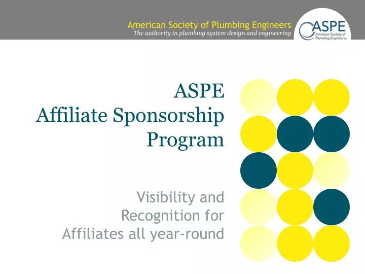 aspe affiliate sponsorship program