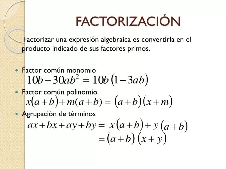 factorizaci n