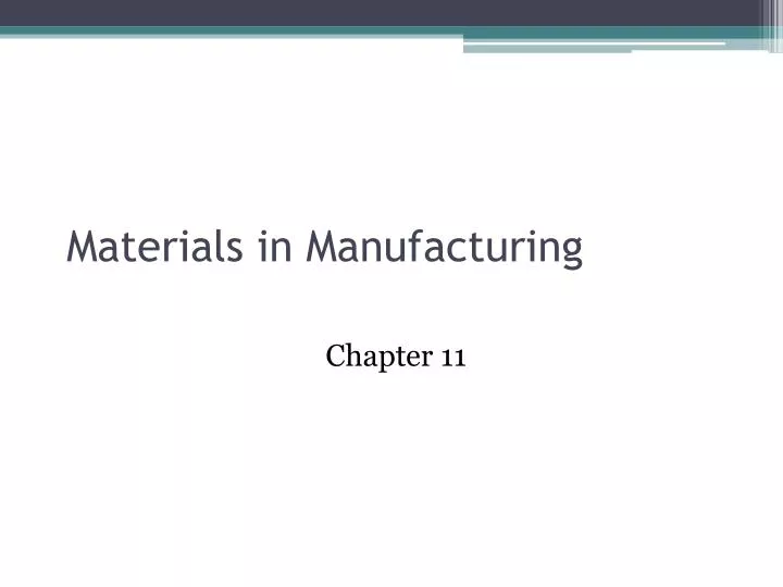 materials in manufacturing