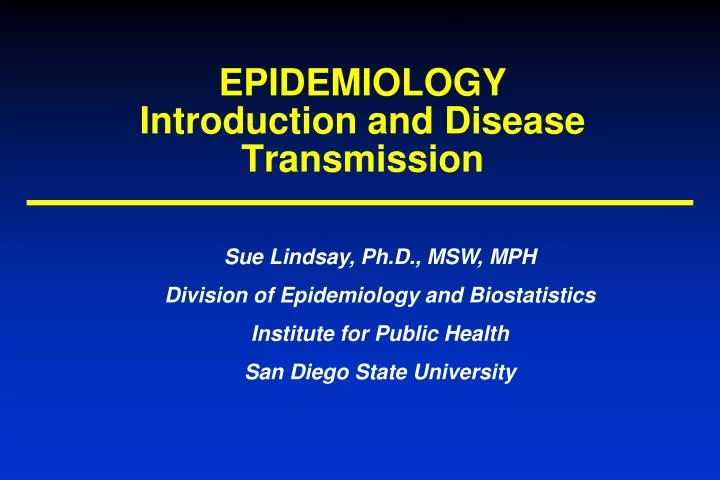 epidemiology introduction and disease transmission