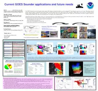 Current GOES Sounder applications and future needs