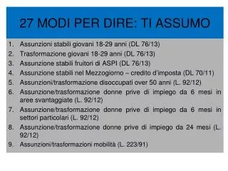 27 modi per dire ti assumo