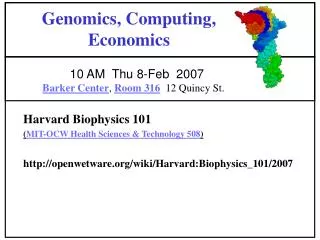 Genomics, Computing, Economics