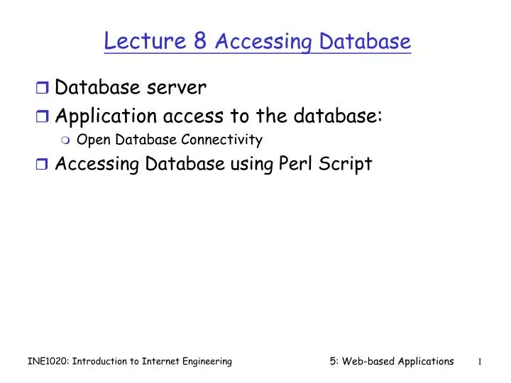 lecture 8 accessing database
