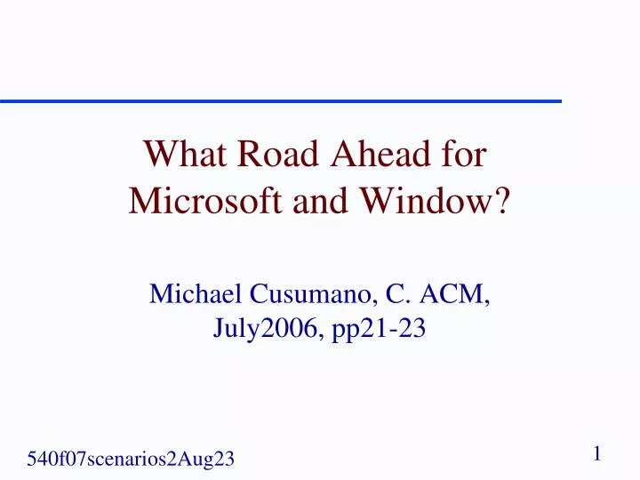 what road ahead for microsoft and window