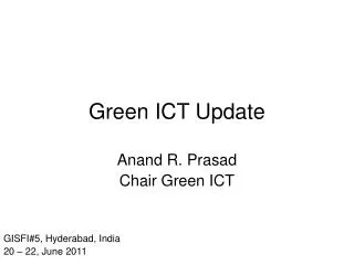 Green ICT Update