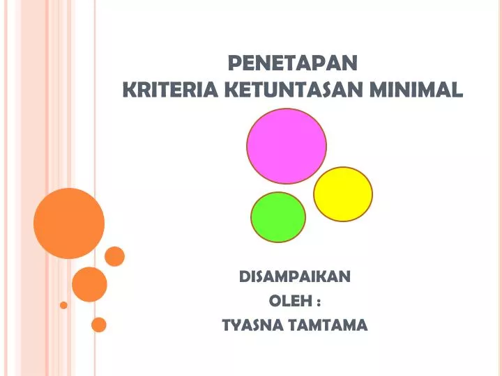 penetapan kriteria ketuntasan minimal