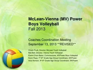 McLean-Vienna (MV) Power Boys Volleyball Fall 2013