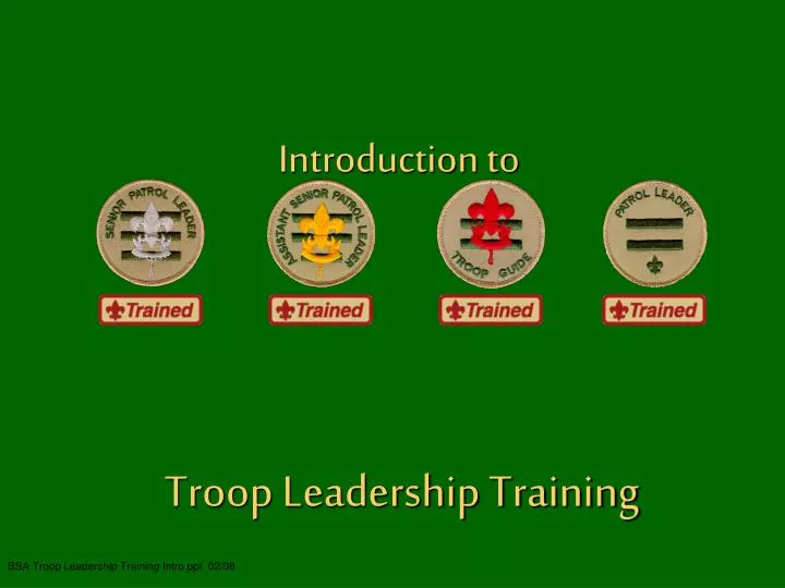 introduction to troop leadership training