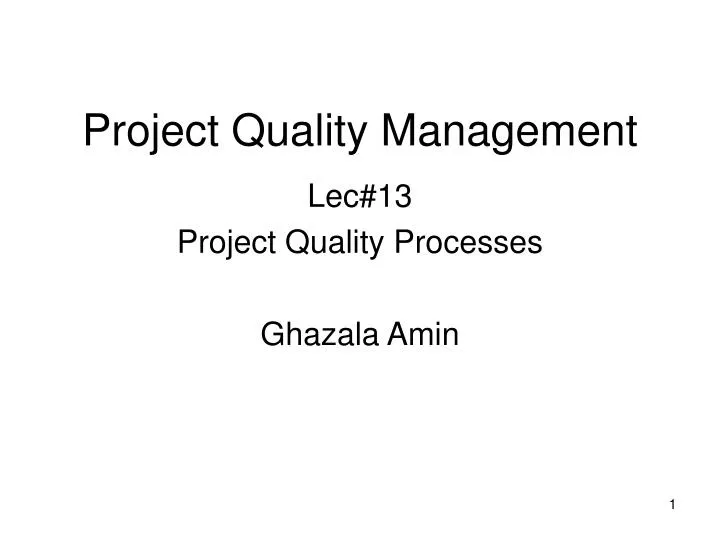 project quality management