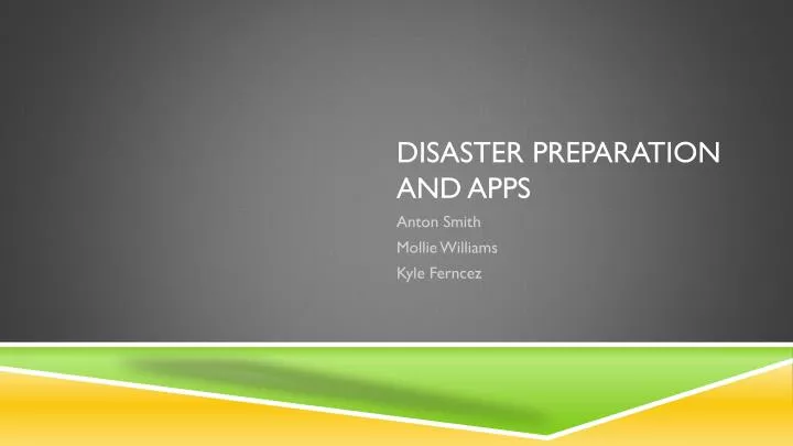 disaster preparation and apps