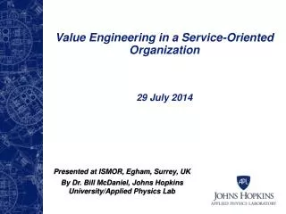 Value Engineering in a Service-Oriented Organization