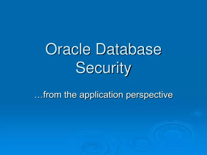 oracle database security
