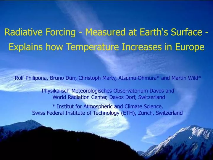 radiative forcing measured at earth s surface explains how temperature increases in europe