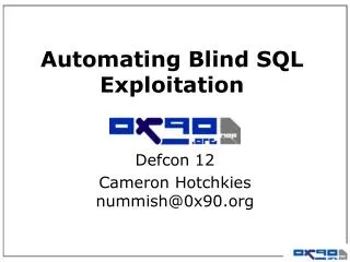 Automating Blind SQL Exploitation