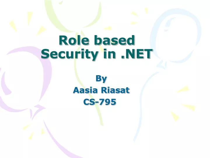 role based security in net