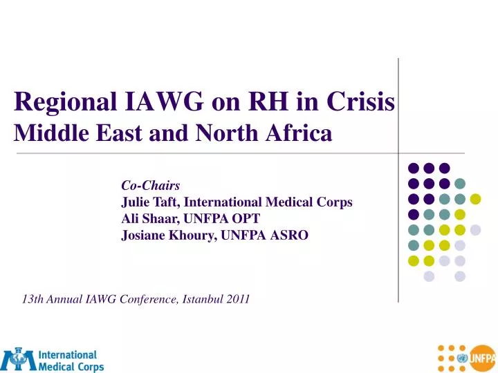 regional iawg on rh in crisis middle east and north africa