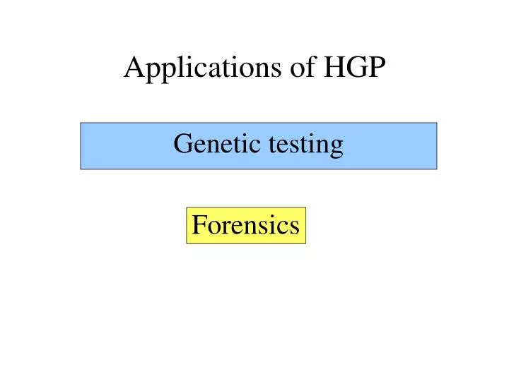 applications of hgp