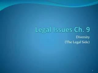Legal Issues Ch. 9