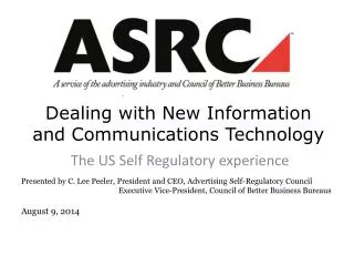 Dealing with New Information and Communications Technology