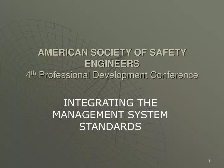 american society of safety engineers 4 th professional development conference