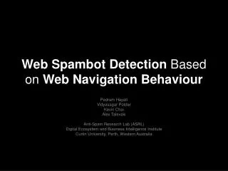 Web Spambot Detection Based on Web Navigation Behaviour
