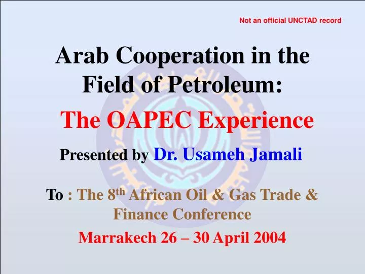 arab cooperation in the field of petroleum