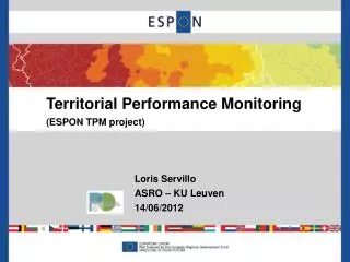 Territorial Performance Monitoring (ESPON TPM project)