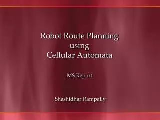 Robot Route Planning using Cellular Automata