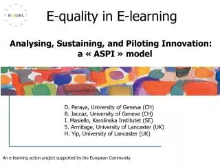 E-quality in E-learning