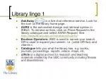Library lingo 1 - slide 1