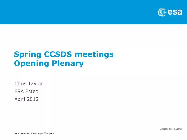 spring ccsds meetings opening plenary