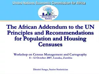 The African Addendum to the UN Principles and Recommendations for Population and Housing Censuses