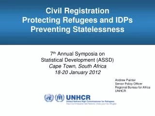 Civil Registration Protecting Refugees and IDPs Preventing Statelessness
