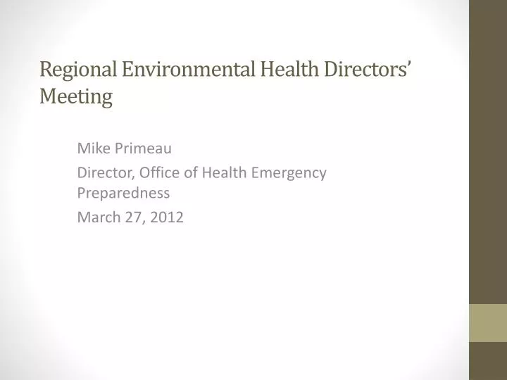 regional environmental health directors meeting