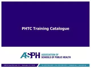 PHTC Training Catalogue