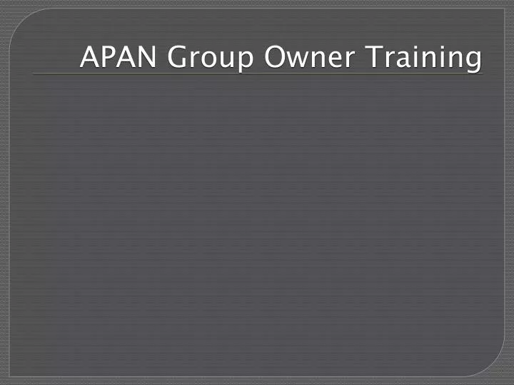 apan group owner training