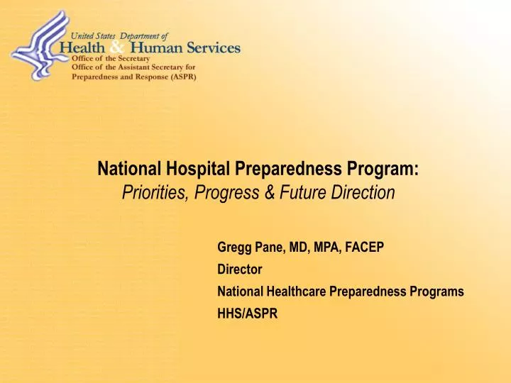 national hospital preparedness program priorities progress future direction