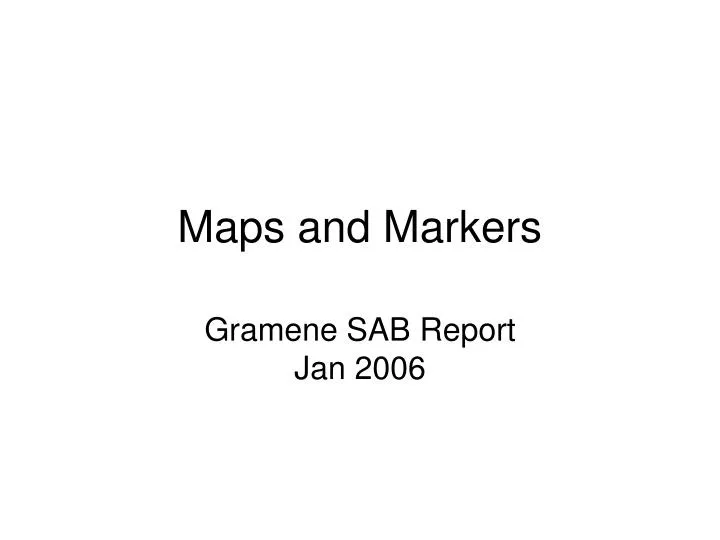 maps and markers
