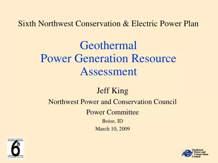 sixth northwest conservation electric power plan geothermal power generation resource assessment