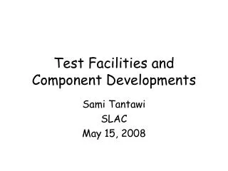 Test Facilities and Component Developments