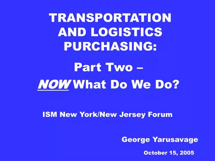 transportation and logistics purchasing