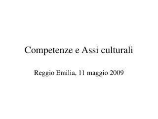 Competenze e Assi culturali