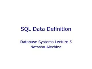 SQL Data Definition