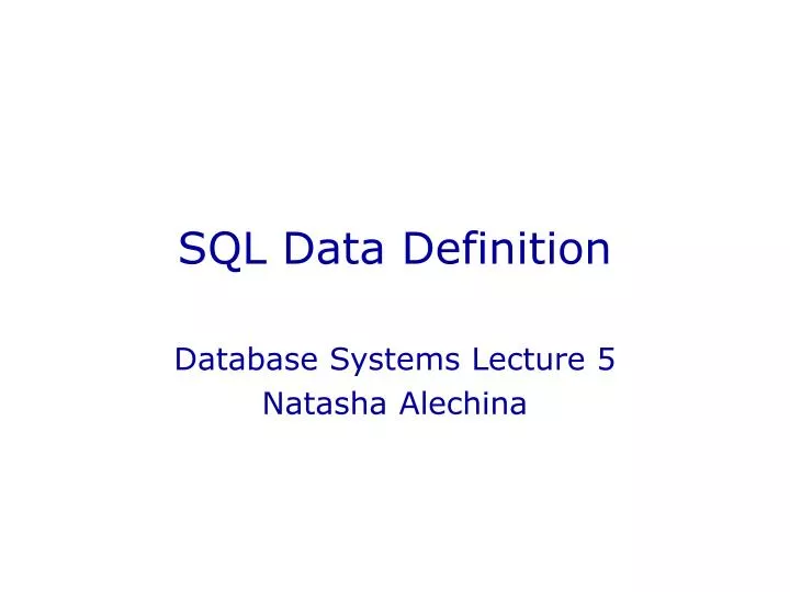 sql data definition